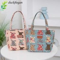 ราคา DUCQIHOGAN กระเป๋าใส่ข้าวกลางวันแบบหนาพร้อมถุงเก็บซิป, กระเป๋าผ้าลายการ์ตูนผ้าแคนวาสน่ารักทํางาน (52107340119)