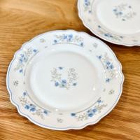 ราคา arcopal France จานแก้ว Vintage ลายดอกไม้ สีฟ้า (28584597222)