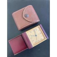 ราคา นาฬิกาไขลานปลุกแบรนดังมาพร้อมซองหนังเดิมอายุ75ปี Vintage Travel Oris Alarm Clock Swiss Made 1950’s (24940643604)