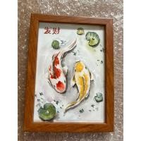 ราคา ภาพวาดปลามงคล ภาพมงคลเสริมโชคลาภ ขนาด5x7นิ้ว ภาพวาดสีน้ำ พร้อมกรอบกระจก แขวนได้ตั้งได้ สวยงามแข็งแรง เป็นมงคล (26289060810)