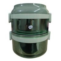ราคา ปิ่นโตทรงกลมฝาล็อค 2 ชั้น ความจุ 1.6 L.สีเขียว (43877172724)