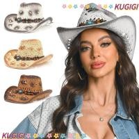 ราคา Kugigi หมวกคาวบอย, หมวกกันแดดชายหาดปีกกว้างกลางแจ้ง, สไตล์ชาติพันธุ์ย้อนยุคพร้อมแถบตกแต่งวินเทจหมวก Cowgirl ตะวันตกสําหรับผู้หญิงและผู้ชาย (29262871389)