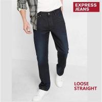 ราคา Original Branded EXPRESS กางเกงยีนส์ผู้ชาย Blake Classic Straight Loose Fit ส่งออก surplus (8827077916)