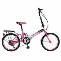 ราคา K-BIKE MAXX จักรยานพับได้ FOLDING BIKE 20 นิ้ว 6 Speed รุ่น 20K62(New Design) ชมพู/ขาว #9 (621430652)