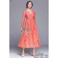 ราคา เสื้อผ้าแฟชั่นสไตล์เกาหลี ชุดเดรสยาว Dress ชุดเดรสสวยเพรียวสุดชิค Size L สีแดงพร้อมส่ง สวยเหมือนแบบ (1628811408)