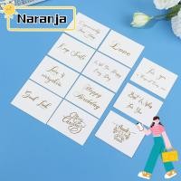 ราคา NARANJA 50 ชิ้นการ์ดอวยพรสีขาว 6x8 ซม.การออกแบบที่เรียบง่ายงานแต่งงานปั๊มทอง (57507340863)