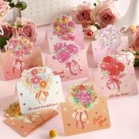 ราคา (แบบ T5) : การ์ดอวยพรลายดอกไม้ การ์ดอวยพรpop up การ์ดลายสวยราคาถูก (48104232361)