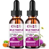 ราคา Liver Health Support Liquid, 1000mg Milk Thistle 80% Silymarin Extract & 250mg Dandelion Root Extract, Liver Cleans Detox & Repair สูตรตับไขมัน, มังสวิรัติ, ไม่ใช่จีเอ็มโอและ All-Natu (29894335867)