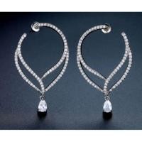 ราคา ต่างหูเพชร CZ แท้ดีไซน์หยดน้ำ (1707120847)