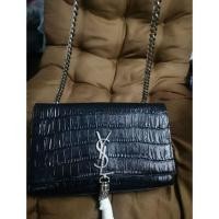 ราคา YSL มือสอง YSL Saint Laurent Croc-Embossed Monogramme Shoulder Bag used (6118248601)