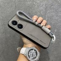 ราคา สําหรับ vivo Y22 Y22s vivoY22 V2207 vivoY22S V2206 ธรรมดาหนัง PU ปลอกใส่โทรศัพท์ Matte Suede Case Anti ลายนิ้วมือ SheepSkin ฝาหลังกันกระแทก Hard Funda + สายรัดข้อมือ (43479288593)