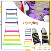 ราคา HC เชือกผูกรองเท้ายางซิลิโคนยืดหยุ่น Lazy Lace Shoelaces ซิลิโคน 16 ชิ้นคุณภาพพรีเมี่ยม 1 ชุดยืดหยุ่น Unisex เชือกผูกรองเท้าทันที (45303103265)