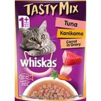 ราคา อาหารแมวชนิดเปียกวิสวิส whiskas TASTY MIXรสทูน่า ขนาด70กรัม(แบบยกโหลจำนวน12ซอง) (29269078247)