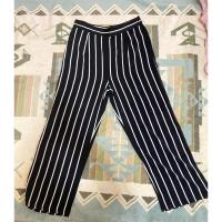 ราคา กางเกงผ้าฮานาโกะขายาวลายริ้ว สีดำ (29516457284)