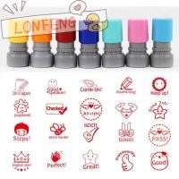ราคา LONFENG รางวัลซีล DIY Student Self-ink Office & School Supplies ภาษาอังกฤษของเล่นเด็กแสตมป์การสอนแสตมป์ (55758767300)