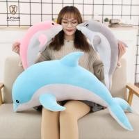 ราคา ซูเอซาน หมอนปลาโลมา, หน้าผ้าฝ้ายเติมสีฟ้าสีชมพูสีเทาปลาโลมาของเล่นตุ๊กตา,ตกแต่งบ้านนุ่ม30/ 50ซม.ตุ๊กตาสัตว์ (29953276271)