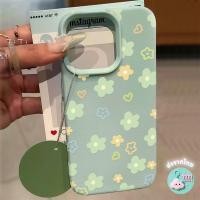 ราคา goodเคสโทรศัพท์ For iPhone 17 เคสนิ่ม TPU สีลูกกวาด ดอกไม้สีเขียว For iPhone 11 15 14 13 12 16 Pro max 7 8 16 Plus (47053287740)