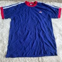 ราคา เสื้อยืด adidas สีน้ำเงิน ป้ายติด M-L ของแท้1000% (26231209339)