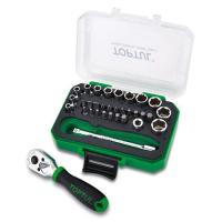 ราคา GABW3301 / GABW3302 TOPTUL 33PCS 1/4" DR. Mini Ratchet Socket & Bit Set (47703162699)