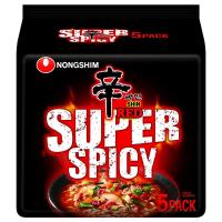 ราคา NONG SHIM นงชิมบะหมี่กึ่งสำเร็จรูปพร้อมซองเครื่องปรุงรสเผ็ดมาก 120กรัม แพ็ค 5 [8801043053181] (41372776482)