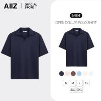 ราคา AIIZ (เอ ทู แซด) - AIIZ เสื้อโปโลผู้ชายคอวีผ้ายืด AIIZ Men's Open Collar Polo Shirt (57456861522)