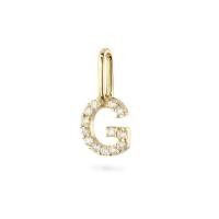 ราคา จี้ทองแท้ 9K/14K ตัวอักษร G ฝังเพชร - G Letter Pendant with Diamonds (47205340263)