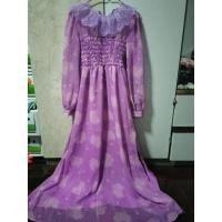 ราคา เดรสยาวลายหอยสีม่วง ปักคอเสื้อ แบรนด์ jariya size L (21519060581)