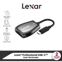 ราคา ส่งด่วน Lexar Dual-Slot SD/MicroSD Card, USB-C, UHS-I, UHS-II, Card Reader ใส่การ์ด 2 ช่อง (LRW470U) (40523235858)
