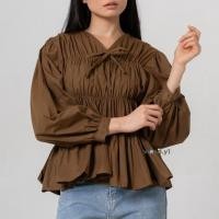ราคา Mirya Blouse Babydoll Rayon Tuwill - Mirya Blouse Kirt Womens Plain Color Long Sleeve Top (52301504443)
