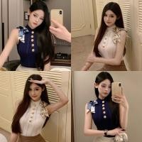 ราคา Sorohเสื้อกล้าม ไหมพรม แขนกุด กระดุมเก๋ รัดรูป⭐เสื้อครอป สไตล์เกาหลี เเฟชั่น เรียบหรูดูแพง#W-J073 (27585791917)