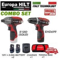 ราคา COMBO SETEUROPA HILT EHD699 E12ID E12HD 12V CORDLESS DRILL CORDLESS IMPACT DRIVER CORDLESS HAMMER DRILL รวม (26866258751)