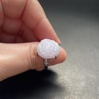 ราคา แหวนหยกพม่าแท้สีม่วงเนื้อลำไยแกะสลักลายดอกไม้ (16469823676)