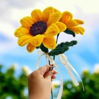 ราคา ทานตะวันดอกเดียว แต่งโบว์ เส้นผ่าศูนย์กลาง 14-15 cm (48505944030)
