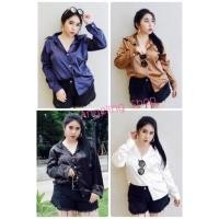 ราคา เข้าเพิ่มแล้วววเสื้อเชิ้ต ผ้าซาติน สาวอวบ (2366032782)