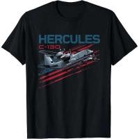 ราคา เสื้อยืดธีมเครื่องบิน C-130 Hercules ทหารCargo ทำจากผ้าฝ้าย 100% คอกลมแขนสั้นสำหรับหนุ่มๆ ในสไตล์ลำลอง (41712240757)