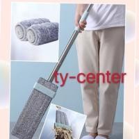 ราคา ไม้ถูพื้น Flat Mop แบบรีดน้ำ Lazy Mop พร้อมผ้า 2 ผืน /0938 (45506754234)