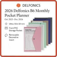 ราคา Delfonics 2026 B6 Monthly Pocket Planner (Oct 2025-Dec 2026) – Ultra-Slim PVC Cover Diary, Japanese Stationery, 6 Color Options: Light Pink, Black, Blue, Clear, Greige, Mint (41814991361)