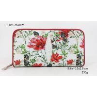 ราคา L 001 กระเป๋าหนังปลากระเบนแท้ซิปรอบพิมพ์ลาย หนังวัวสีแดง (2342053045)