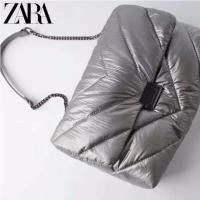 ราคา ❤️ZARA กระเป๋าสะพาย Quilted Maxi Crossbody Bag (5017830211)