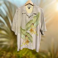 ราคา เสื้อเชิ้ตฮาวาย Tommy Bahama ผ้า Silk นางระบำ ต้นกล้วย Size XL อก 52 (52608291923)