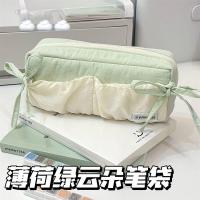 ราคา กล่องดินสอโบว์ริบบิ้นจับคู่สีสีขาวสีเขียว (53151947684)