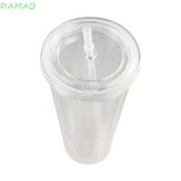 ราคา ขวดน้ํา DAMAO พร้อมฝาปิดและหลอด 350/450/650ml แก้วน้ําใส, Househo ถ้วยกาแฟเย็นพลาสติกสองชั้นโปร่งใสใช้ในบ้าน (43929967064)