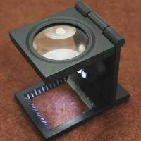 ราคา 10X Glass Lens LED Light Magnifier Zinc Alloy Foldable Scale Magnifiers for Testing Textiles/Letter (56606740438)