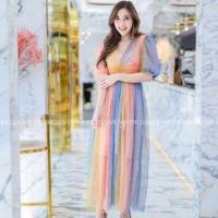 ราคา เดรสสายรุ้ง มือ1 ป้ายnana ไซส์ m. (3741267501)