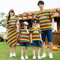 ราคา ชุดแถบแฟชั่นโปโลครอบครัวจับคู่ชุดเสื้อยืดคู่สไตล์เกาหลีฤดูร้อนวันหยุดที (24425719635)