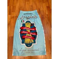 ราคา กระโปรงเอวสูง ทรงดินสอ พิมพ์ลาย Spaghetti สีฟ้า แบรนด์ Lyn around (29679334716)
