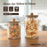 ราคา โถแก้ว Homira พร้อมฝาปิดไม้ – ภาชนะเก็บอาหาร Kitchen Organizer Canister (520ml & 720ml) (52801797160)