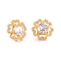 ราคา jewelry ต่างหูทอง 18K ต่างหูดีไซน์ดอกไม้ชุบทองแฟชั่นสาวต่างหูรูปกลีบดอกไม้ 182e (5588978023)