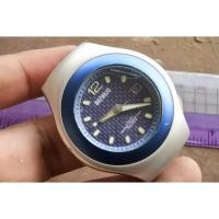 ราคา นาฬิกา Vintage มือสองญี่ปุ่น BENRUS QUARTZ ผู้ชาย ทรงกลม กรอบเงิน หน้าดำ 44มม (28415048632)