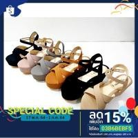 ราคา [โค้ดลดเพิ่ม 15% 03B6BEBF5] yeong yeou รองเท้าส้นเตารีดหน้าไขว้รัดส้น รหัสyy207 (2298722474)